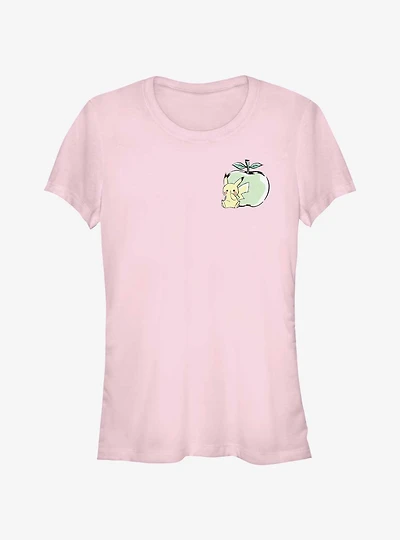 Pokemon Chibi Pikachu Apple Girls T-Shirt