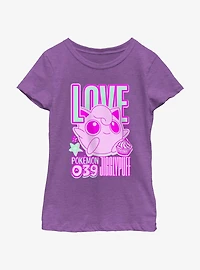 Pokemon 039 Love Jigglypuff Youth Girls T-Shirt