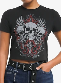 Social Collision Winged Skulls & Rhinestones Girls Baby T-Shirt