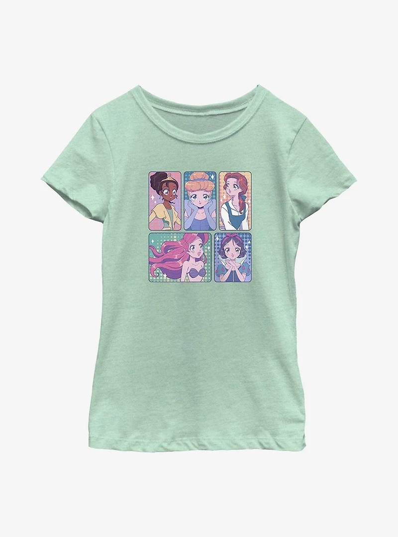 Disney Snow White and the Seven Dwarfs Anime Style Princess Panels Youth Girls T-Shirt