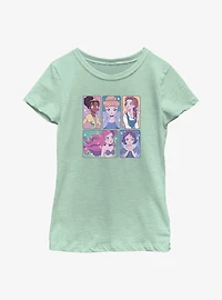 Disney Snow White and the Seven Dwarfs Anime Style Princess Panels Youth Girls T-Shirt