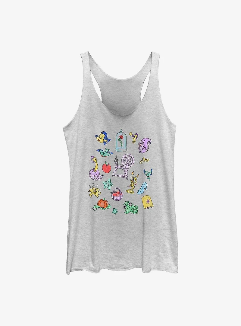 Disney The Little Mermaid Doodles Womens Tank Top