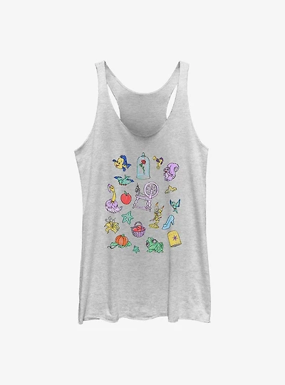 Disney The Little Mermaid Doodles Womens Tank Top