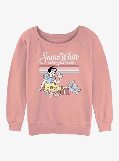 Disney Snow White and the Seven Dwarfs Forest Critters Womens Slouchy Sweatshirt