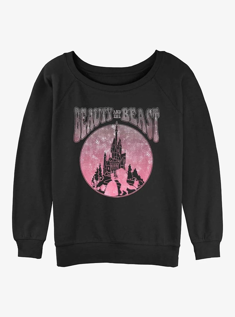 Disney Beauty and the Beast Castle Badge Womens Slouchy Sweatshirt