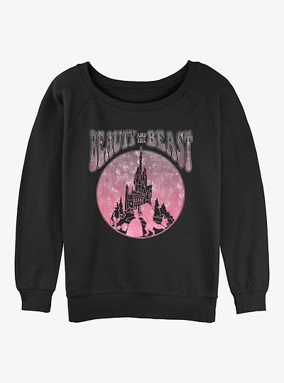Disney Beauty and the Beast Castle Badge Womens Slouchy Sweatshirt