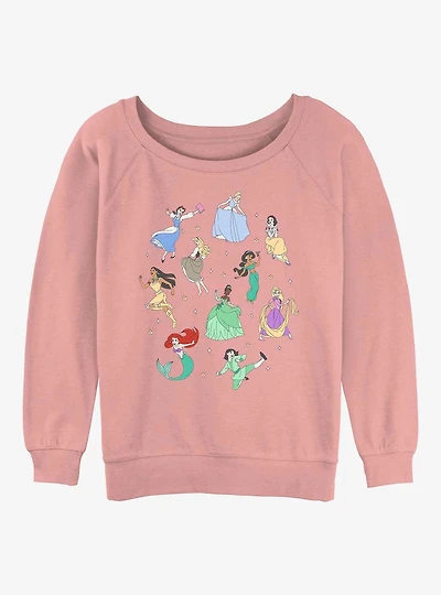 Disney Cinderella Princess Doodle Womens Slouchy Sweatshirt
