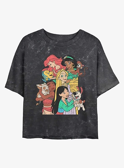 Disney Princess Companions Mineral Wash Womens Crop T-Shirt