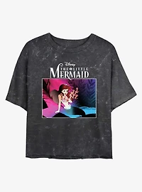 Disney The Little Mermaid New Wave Ariel Mineral Wash Womens Crop T-Shirt