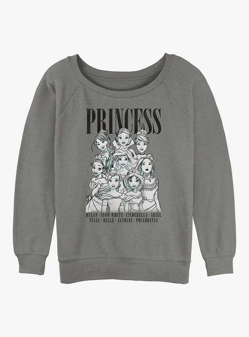 Disney Princess Portrait Womens Slouchy Sweatshirt