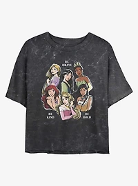 Disney Tangled Be Brave Kind Bold Mineral Wash Womens Crop T-Shirt