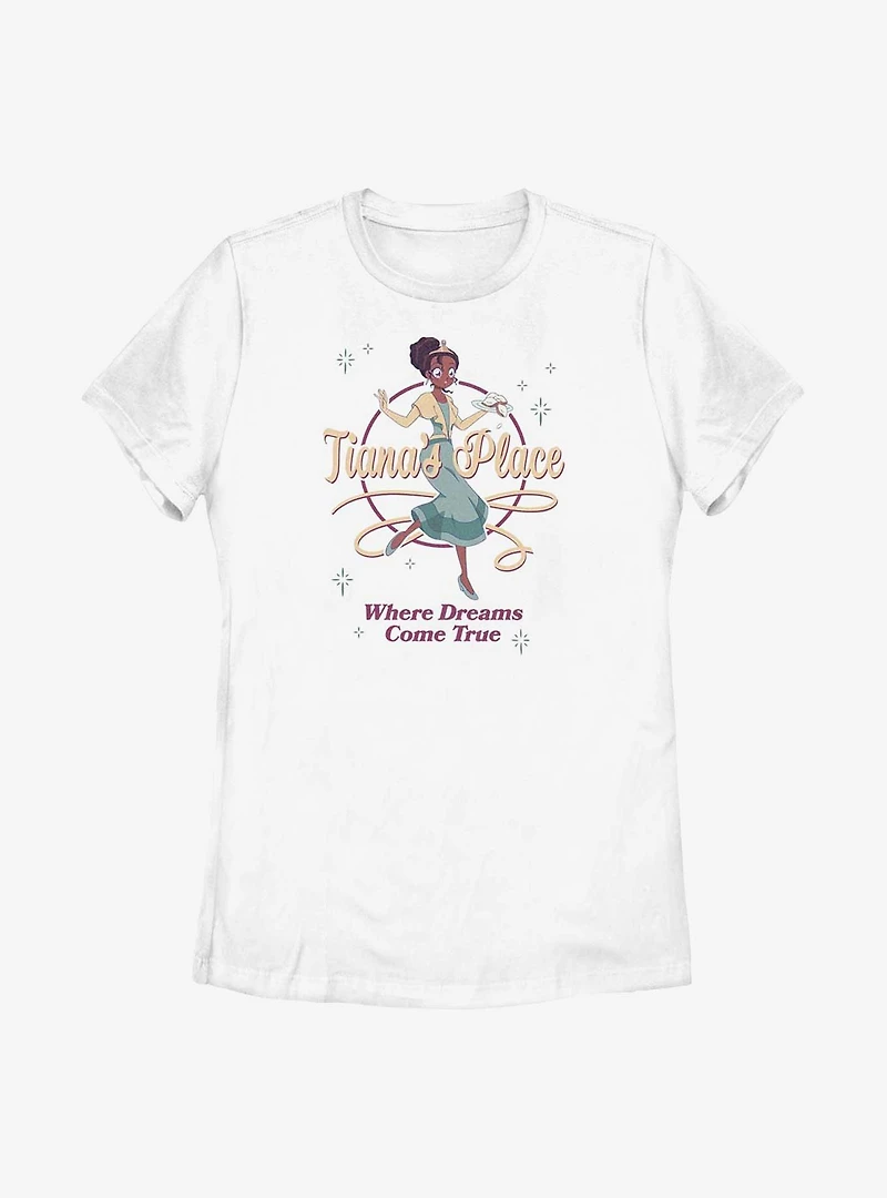 Disney the Princess and Frog Tiana's Place Where Dreams Come True Womens T-Shirt