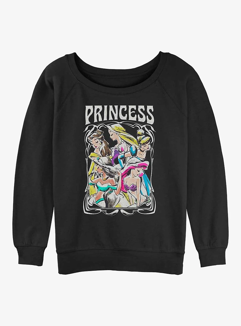 Disney Princess Retro Womens Slouchy Sweatshirt