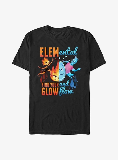 Disney Pixar Elemental Ember and Wade Find Your Glow and Flow T-Shirt
