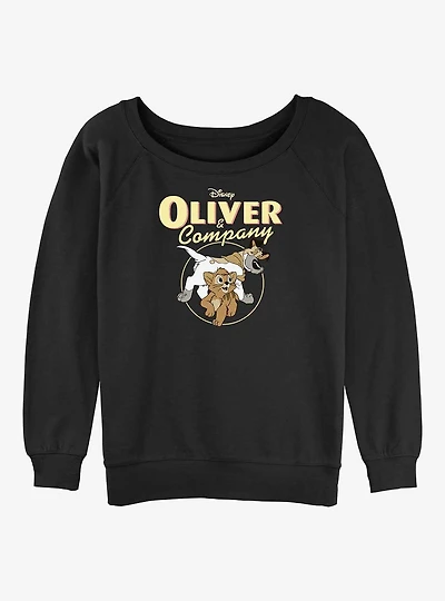 Disney Oliver & Company and Dodger Womens Slouchy Sweatshirt