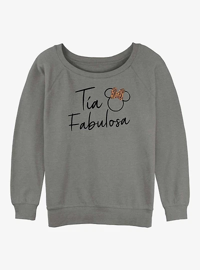 Disney Minnie Mouse Fabulosa Tia Womens Slouchy Sweatshirt