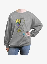 Disney Tangled Rapunzel Sketch Girls Oversized Sweatshirt