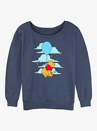 Disney Winnie The Pooh Fly Away Balloon Girls Slouchy Sweatshirt