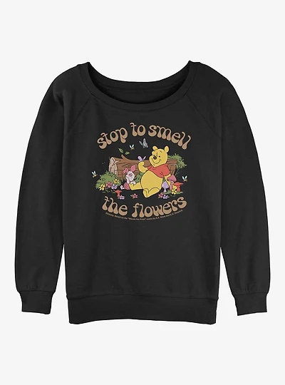 Disney Winnie The Pooh Smell The Flowers Girls Slouchy Sweatshirt