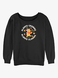 Disney Winnie The Pooh Always Growing Always Glowing Girls Slouchy Sweatshirt