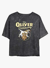 Disney Oliver & Company Oliver and Dodger Girls Mineral Wash Crop T-Shirt