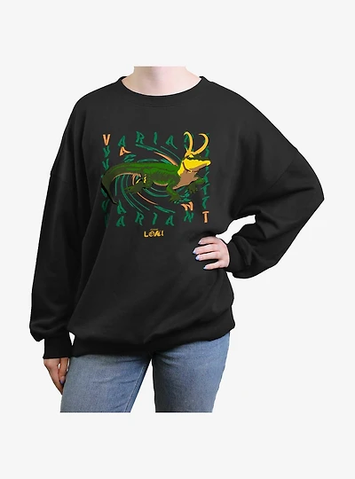 Marvel Loki Alligator Variant Girls Oversized Sweatshirt