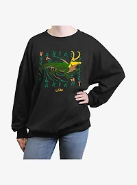 Marvel Loki Alligator Variant Girls Oversized Sweatshirt