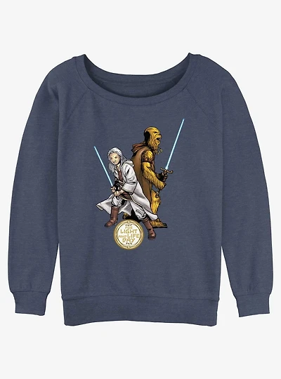 Star Wars Life Day Back To Back Girls Slouchy Sweatshirt