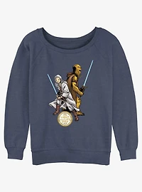 Star Wars Life Day Back To Back Girls Slouchy Sweatshirt
