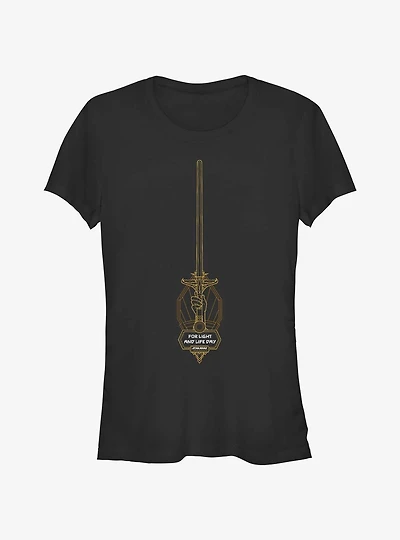 Star Wars Life Day The High Republic Lightsaber Outline Girls T-Shirt