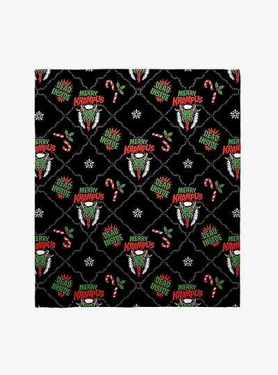 Dead Inside Merry Krampus Throw Blanket