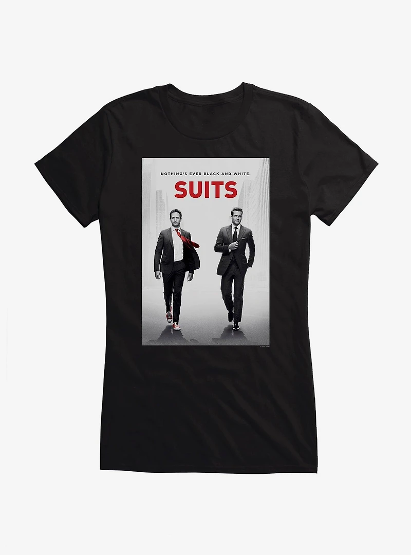 Suits Nothing's Ever Black And White. Girls T-Shirt