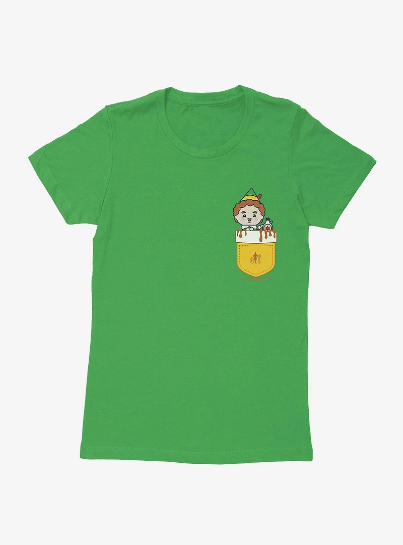 Elf Maple Syrup Faux Pocket Womens T-Shirt