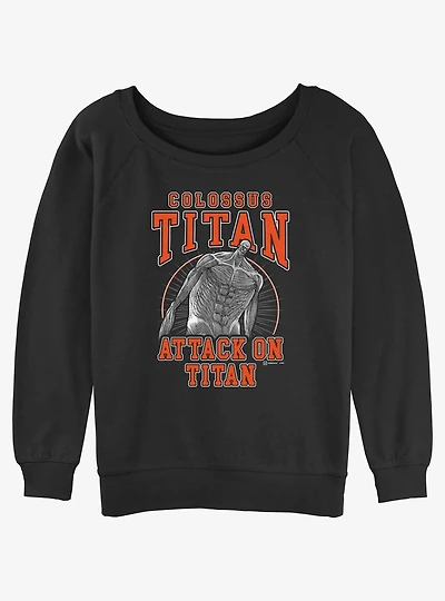 Attack on Titan Colossus Titan Jersey Girls Slouchy Sweatshirt