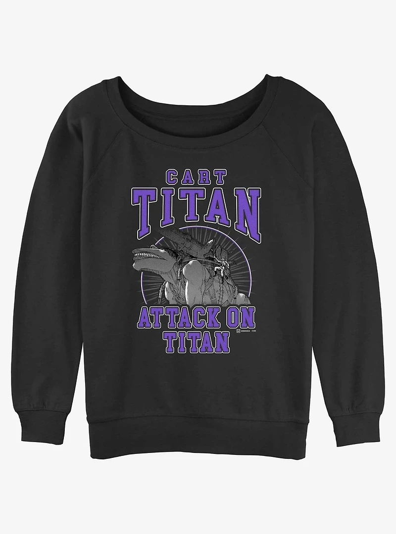 Attack on Titan Cart Titan Jersey Girls Slouchy Sweatshirt