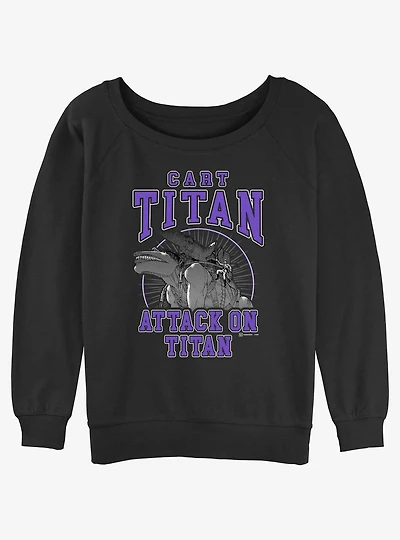 Attack on Titan Cart Titan Jersey Girls Slouchy Sweatshirt