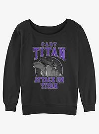 Attack on Titan Cart Titan Jersey Girls Slouchy Sweatshirt
