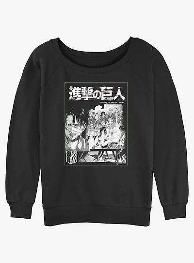 Attack on Titan Levi On The Hill Girls Slouchy Sweatshirt