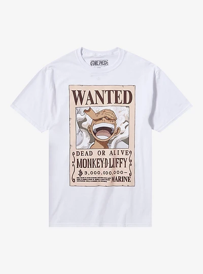 One Piece Luffy Gear 5 Wanted Poster T-Shirt