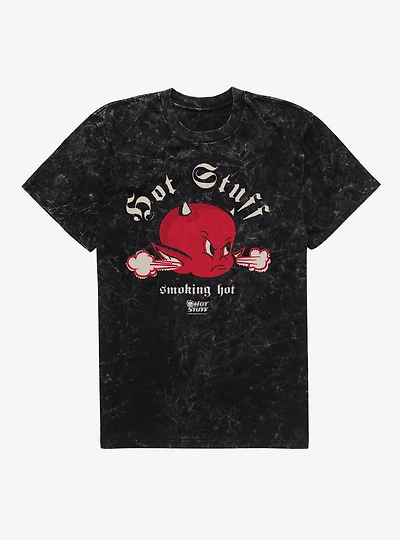 Hot Stuff The Little Devil Smoking Hot Head Mineral Wash T-Shirt