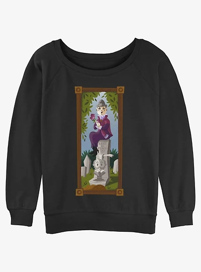 Disney The Haunted Mansion The Black Widow Portrait Girls Slouchy Sweatshirt Hot Topic Web Exclusive