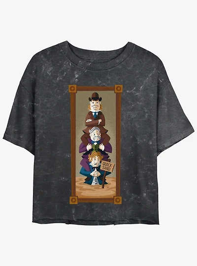 Disney The Haunted Mansion The Quicksand Men Portrait Girls Mineral Wash Crop T-Shirt Hot Topic Web Exclusive