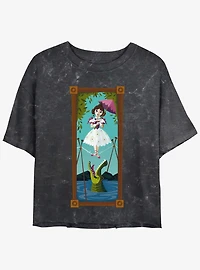 Disney The Haunted Mansion Sally Slater Tightrope Walker Portrait Girls Mineral Wash Crop T-Shirt Hot Topic Web Exclusive