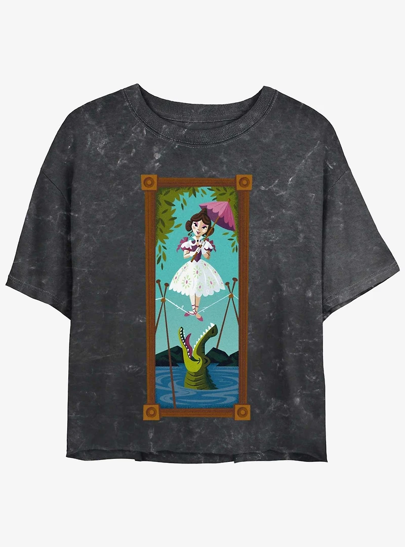 Disney The Haunted Mansion Sally Slater Tightrope Walker Portrait Womens Mineral Wash Crop T-Shirt BoxLunch Web Exclusive