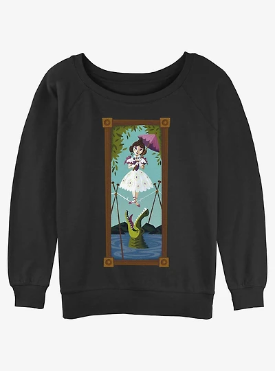 Disney The Haunted Mansion Sally Slater Tightrope Walker Portrait Womens Slouchy Sweatshirt BoxLunch Web Exclusive