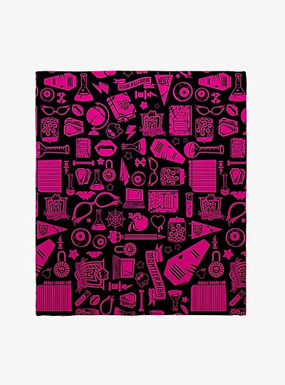 Monster High Pink Icons Throw Blanket