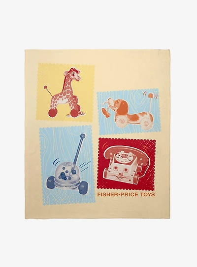 Fisher Price Toy Stamps Throw Blanket