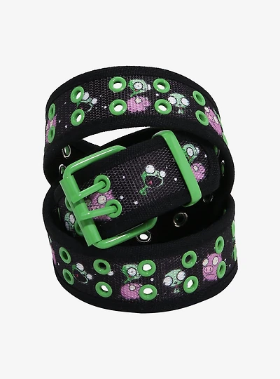 Invader Zim GIR & Pig Grommet Canvas Belt
