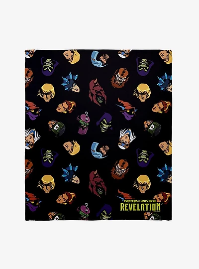 Masters of the Universe Character Faces Throw Blanket