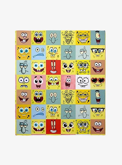 SpongeBob SquarePants Bikini Bottom Faces Throw Blanket